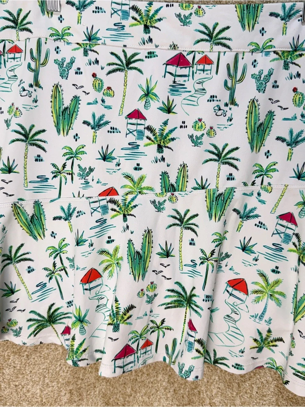 Imperfect Lillie Green tropical skort 2X palm trees cactus country club vacation